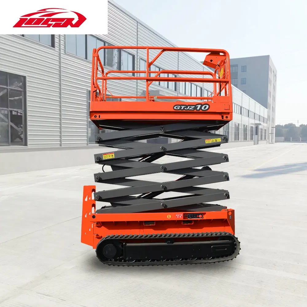 Full-Rise Scissor Lift Loading Dock Scissor Lift Scissor 300kg Platform Lift Battery Powered for Outdoor Construction 14m Height