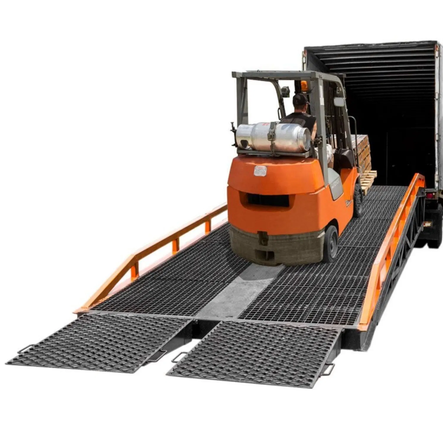 Adjustable Height Mobile Loading Bridge for Forklift Operations