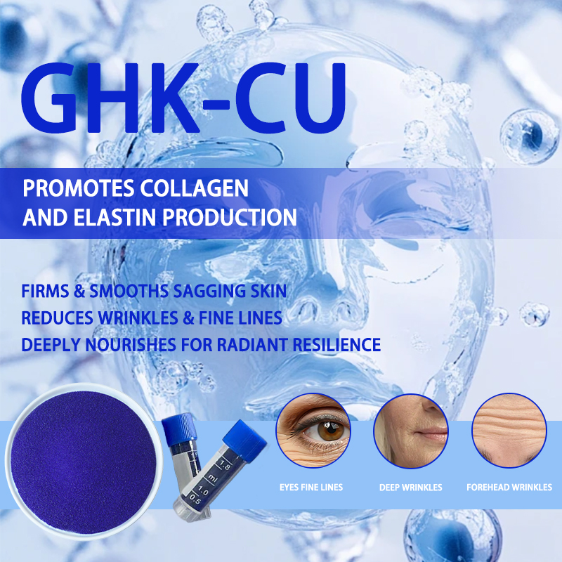 Cosmetic Ingredients Blue Copper Peptides Powder Copper Tripeptide-1 GHK-CU Copper Peptide