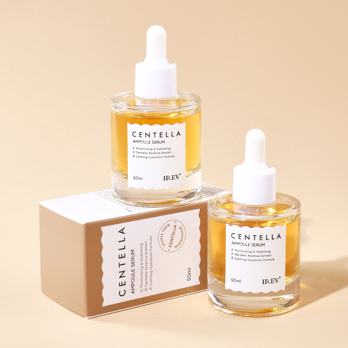 Private Label Madagascar Centella Asiatica Ampoule Facial Serum Soothes Acne Prone And Sensitive Skin