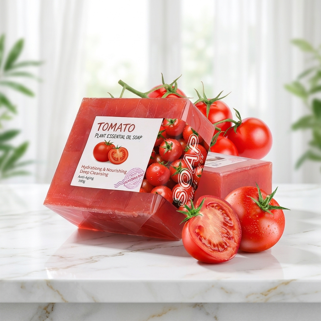 Beauty Skin Lightening Natural Nourishing Cleaning Moisturizes Bar Sustainable Private Level Tomato Soap Whitening
