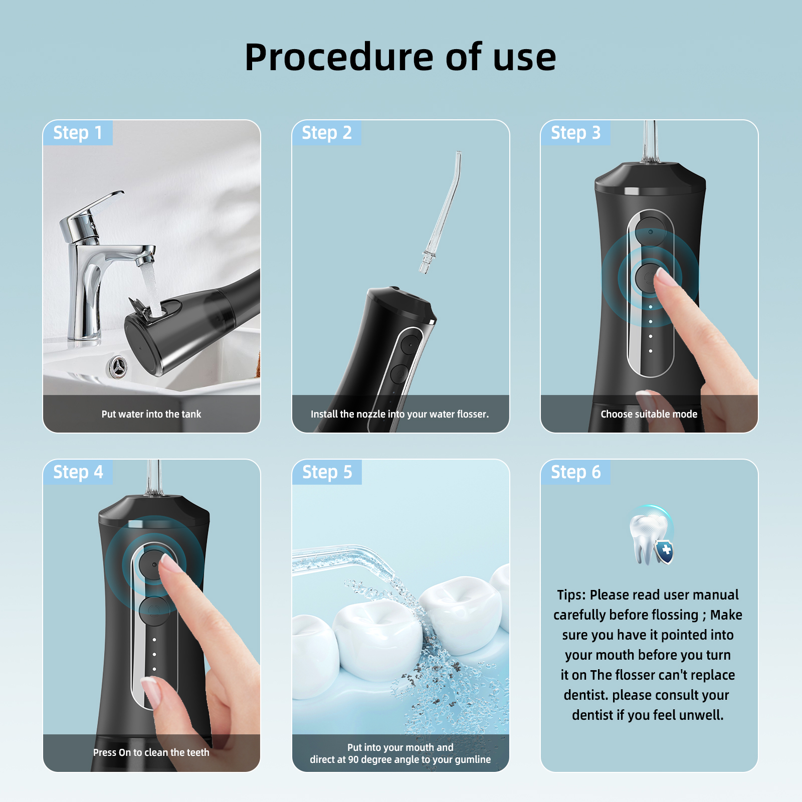 Portable Cordless Water Flosser With Rechargeable Oral Irrigator New Product For Teeth Cleaning USB/Battery Powered