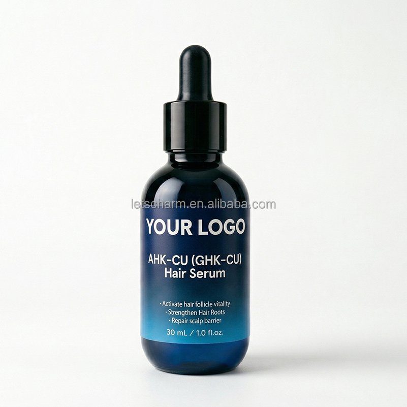 OEM ODM AHK-Cu GHK-Cu Hair Serum Copper Peptide Growth Essence Repair Scalp Barrier Strengthen Roots Moisturizing Nourishing