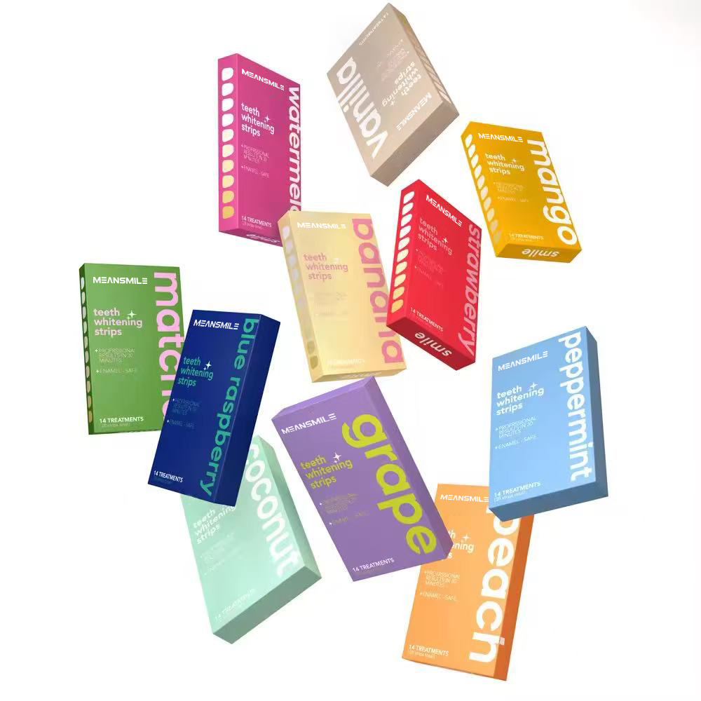 On Sale Natural Whitening Ingredients Oral Care Mint Flavor No Sensitive Box Packed 14 Treatments Teeth Whitening Strips at Home