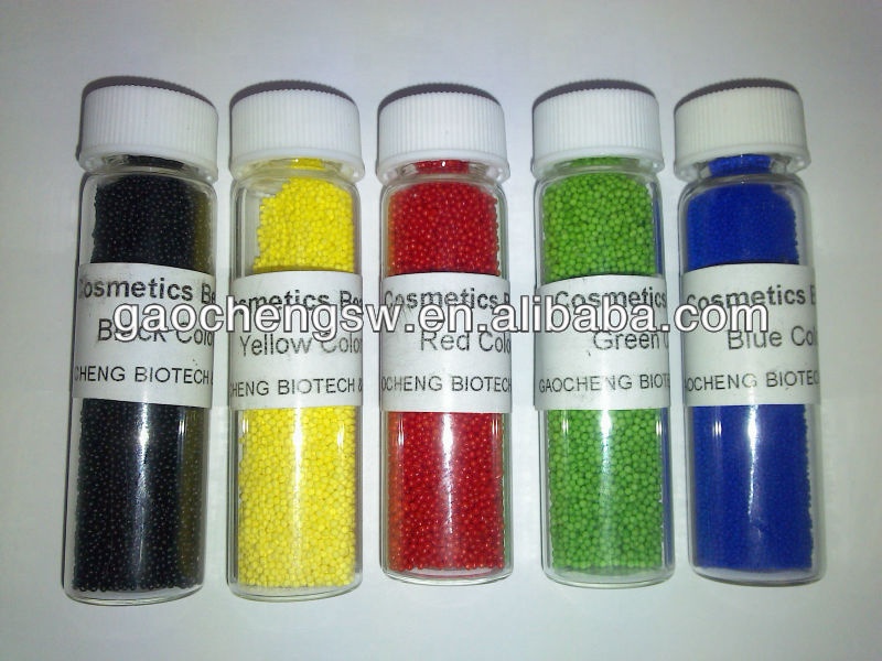 Factory Hot Sale 0.5-0.71mm Golden Color Cosmetics Pellets Beads for Baby Care Skin Care Shower Sun Care Food Additives