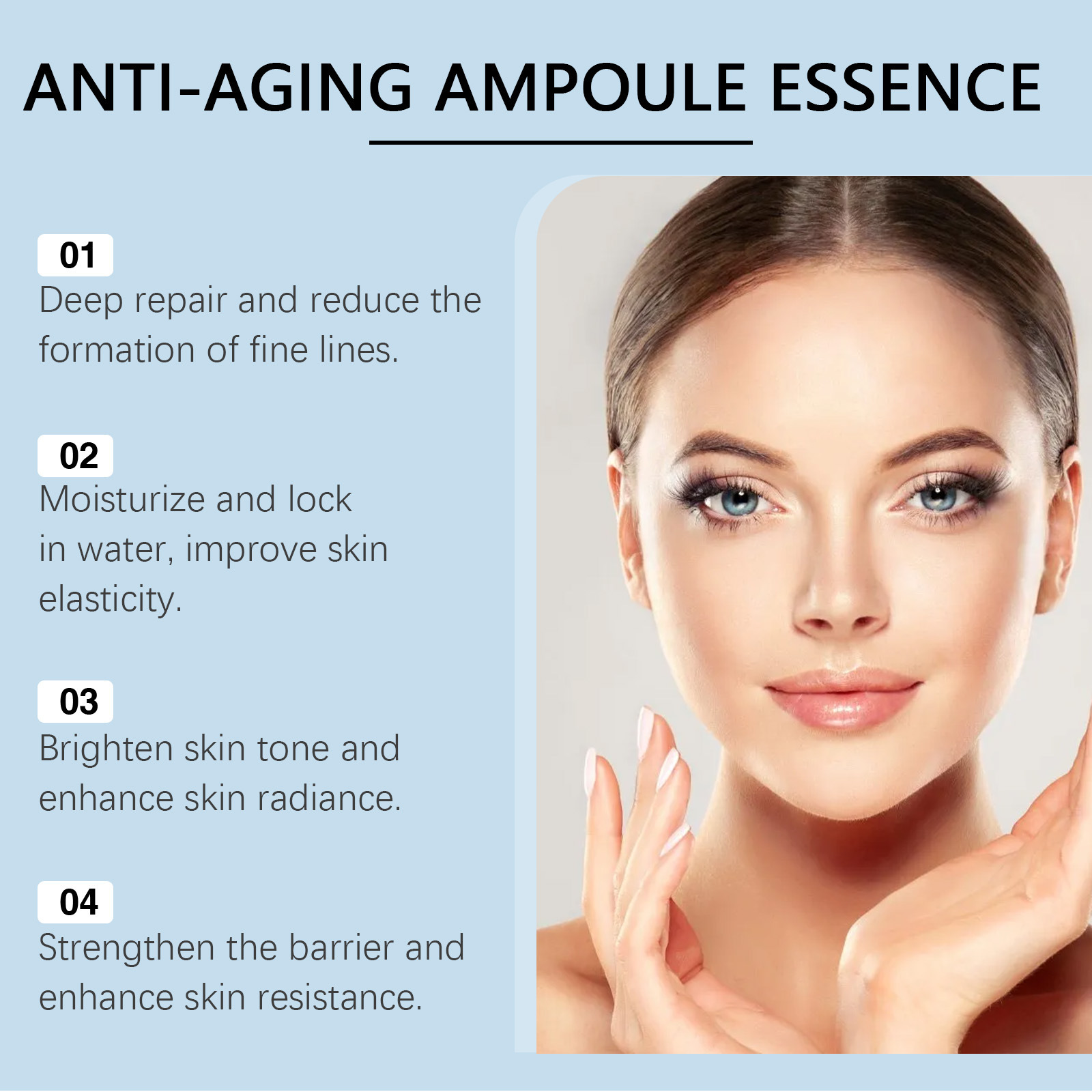 Hyaluronic Acid Ampoules Moisturizing Vitamin C Youth-Restoring Anti-Aging Ampoule Facial Essence Collagen Face Serum Ampoule