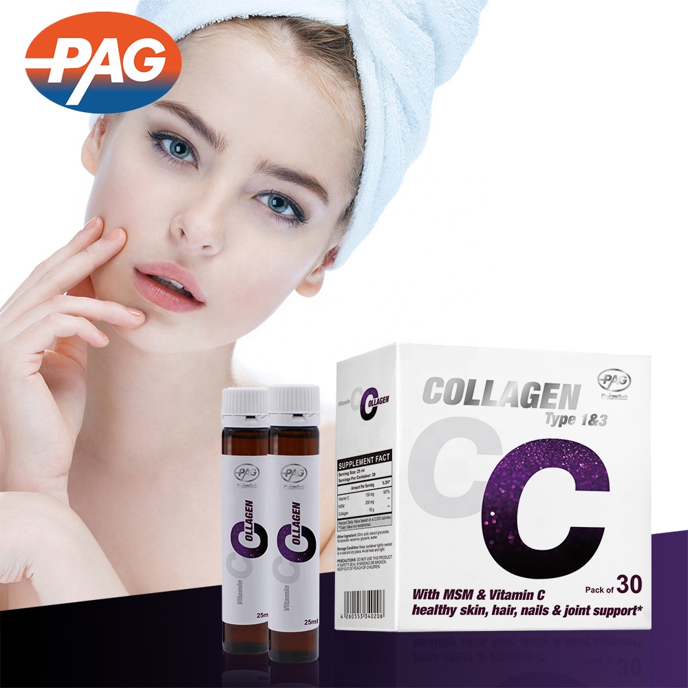 Powerful Skin Beauty Supplement 10,000 Mg Hydrolyzed Collagen Peptides Msm Vitamin C Oral Liquid Beauty Collagen Drink