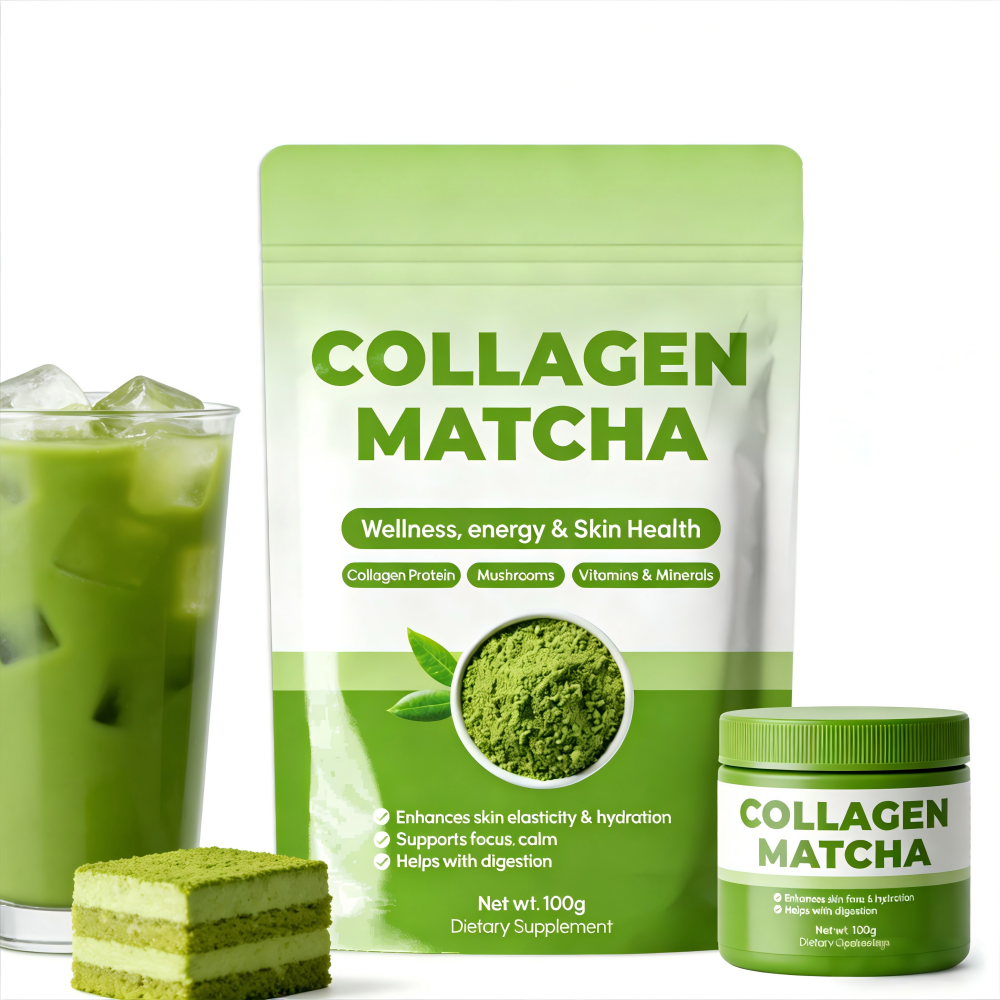 OEM Marine Collagen Peptides Powder 5000mg Skin Glow Hair Nails 300g Hydrolyzed Collagen ANTI-Aging Hair Nails Mactcha Powder