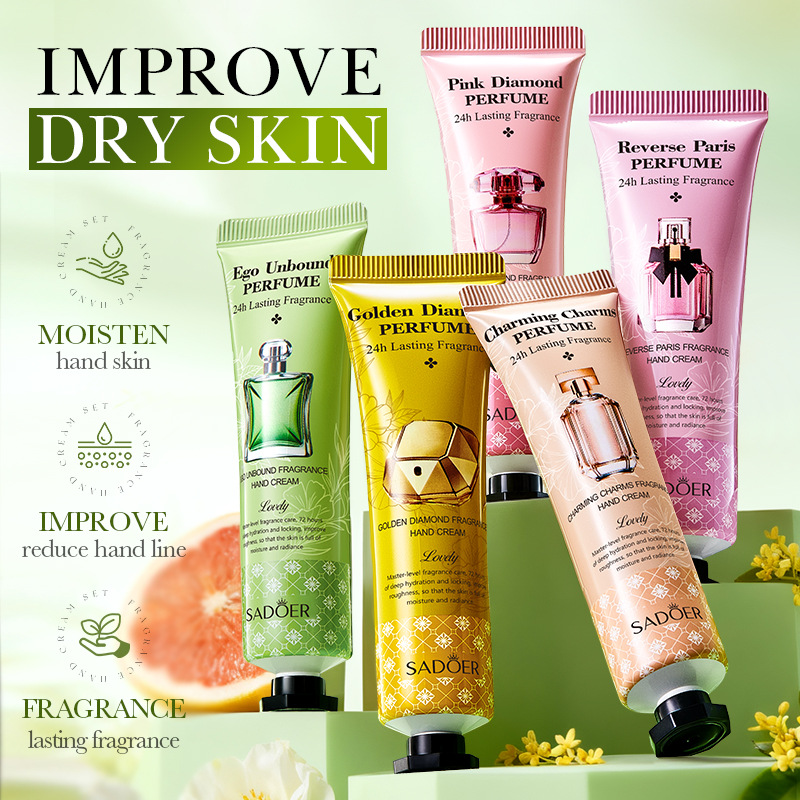 SADOER Perfume Whitening Glycerin Hand Cream Set 30g*5 Autumn Winter Moisturizing Factory Wholesale in Stock