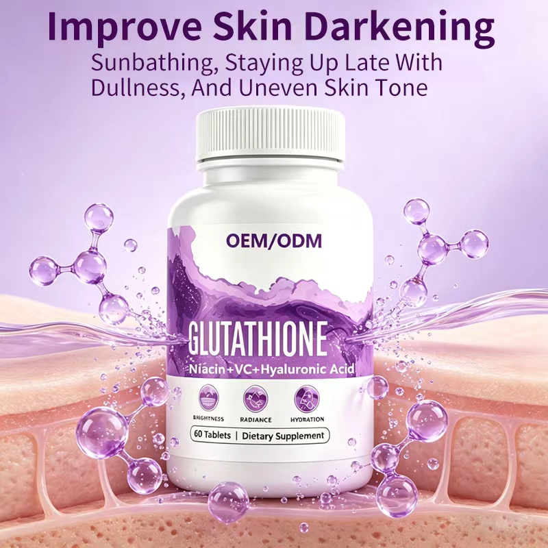 Customize Formula Glutathione Niacin VC Hyaluronic Acid Tablets Natural Antioxidant Beauty Product Brighten Skin Radiate Tone
