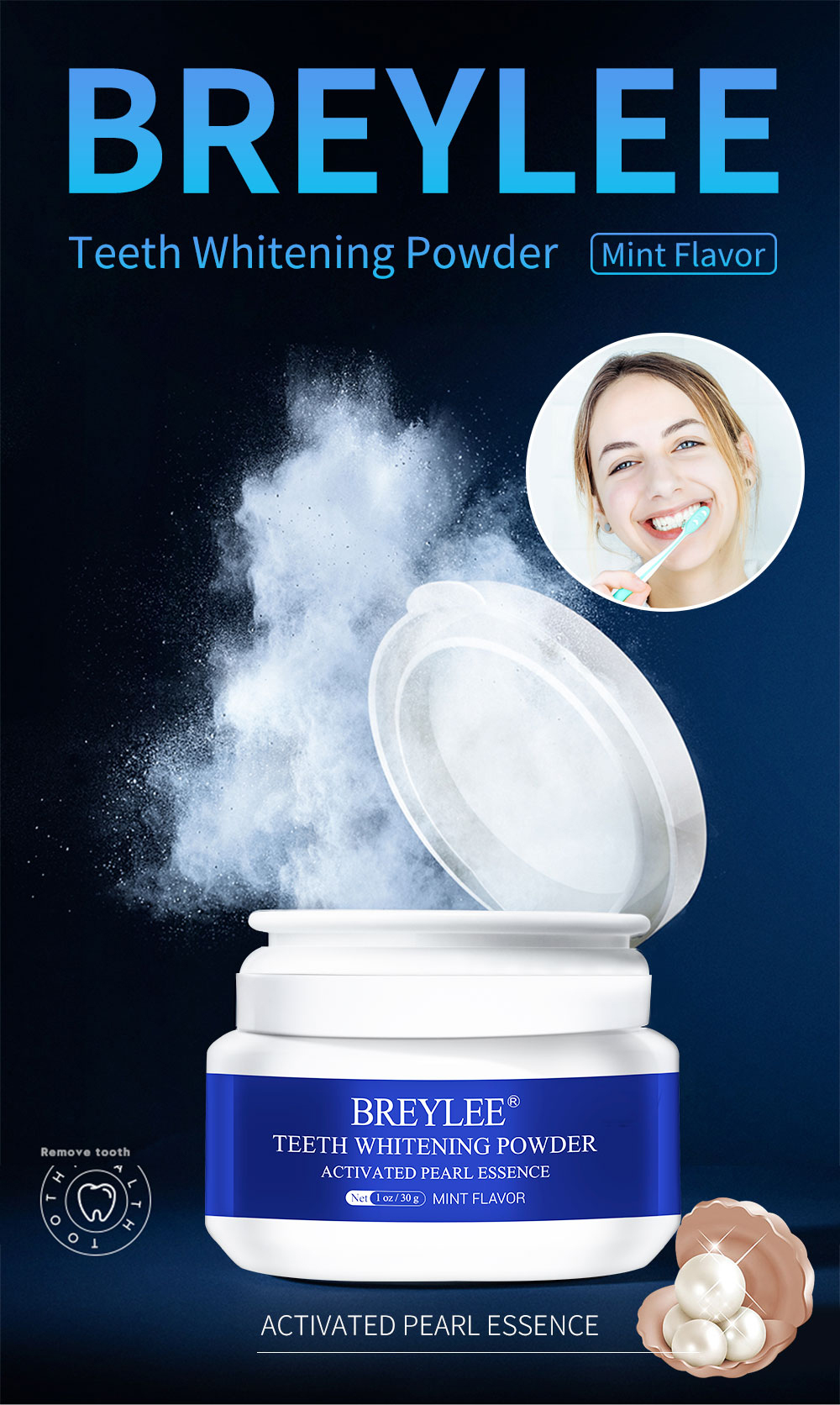 BREYLEE Pearl Teeth Whitening Powder