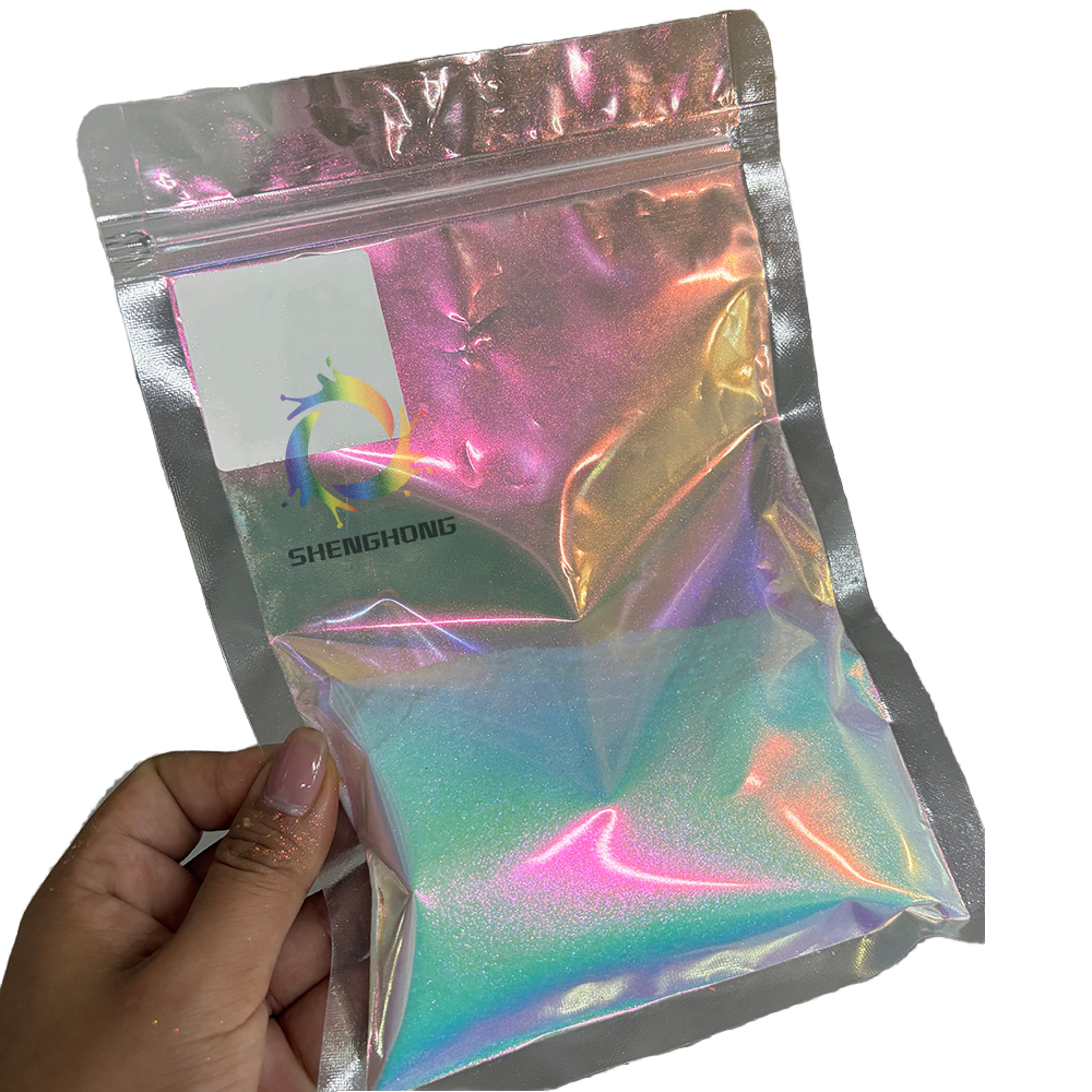 SH Cosmetic Grade Aurora Multi Chrome Hypershift Nail Color Chameleon Effect Pigment Powder Pink Gold Loose Coating Pigment