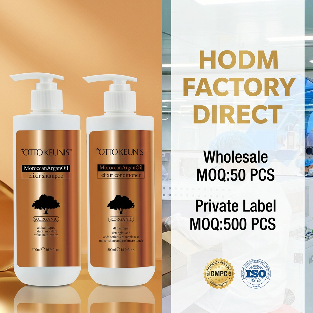 Private Label Silk Smoothing Argan Oil Shea Butter Shampoo and Conditioner Oem Natural Hair Care Set