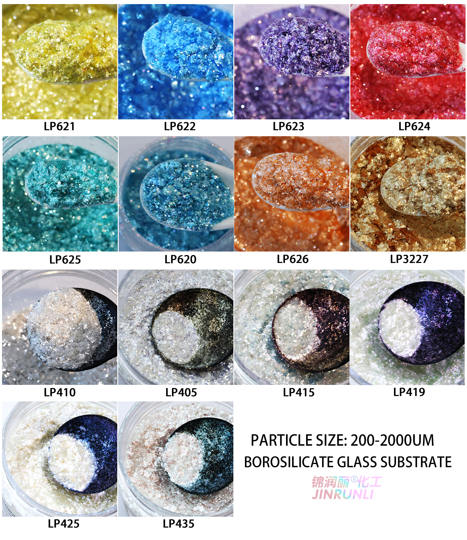 Diamond effect pearlescent pigments display