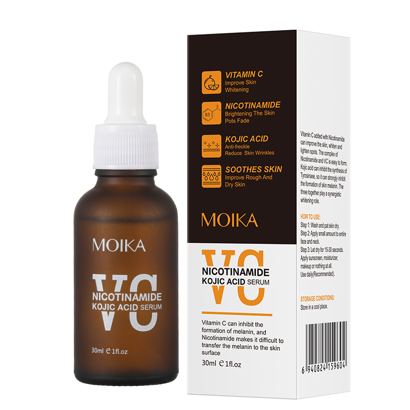 Kojic Acid Serum 30ml Vitamin C Niacinamide Brightening Dark Spot Correcting OEM Private Label