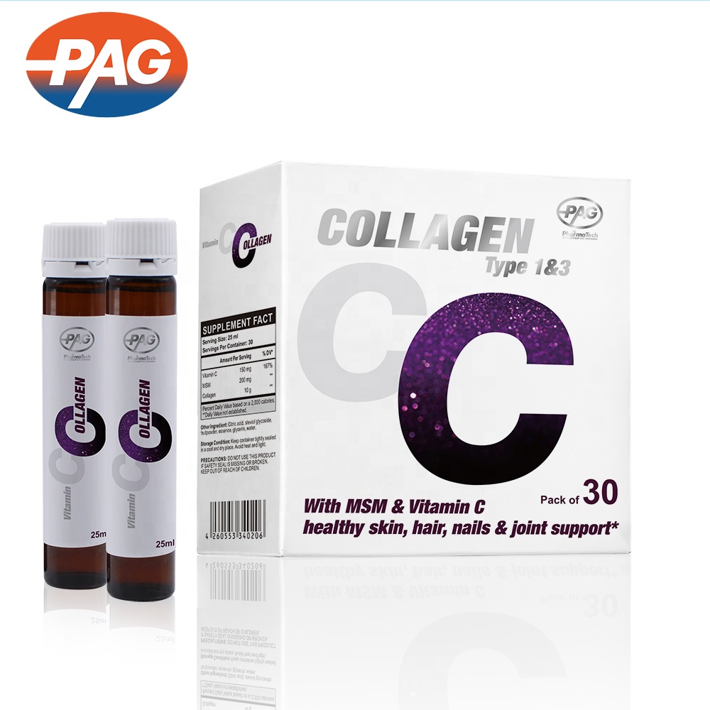 Powerful Skin Beauty Supplement 10,000 Mg Hydrolyzed Collagen Peptides Msm Vitamin C Oral Liquid Beauty Collagen Drink