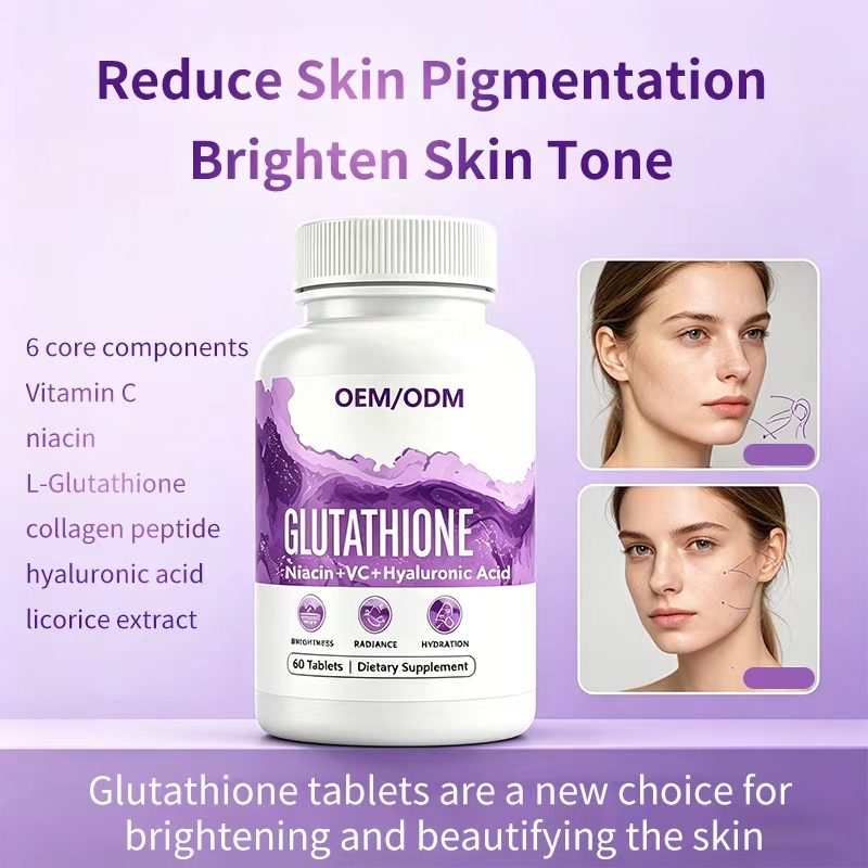 Customize Formula Glutathione Niacin VC Hyaluronic Acid Tablets Natural Antioxidant Beauty Product Brighten Skin Radiate Tone