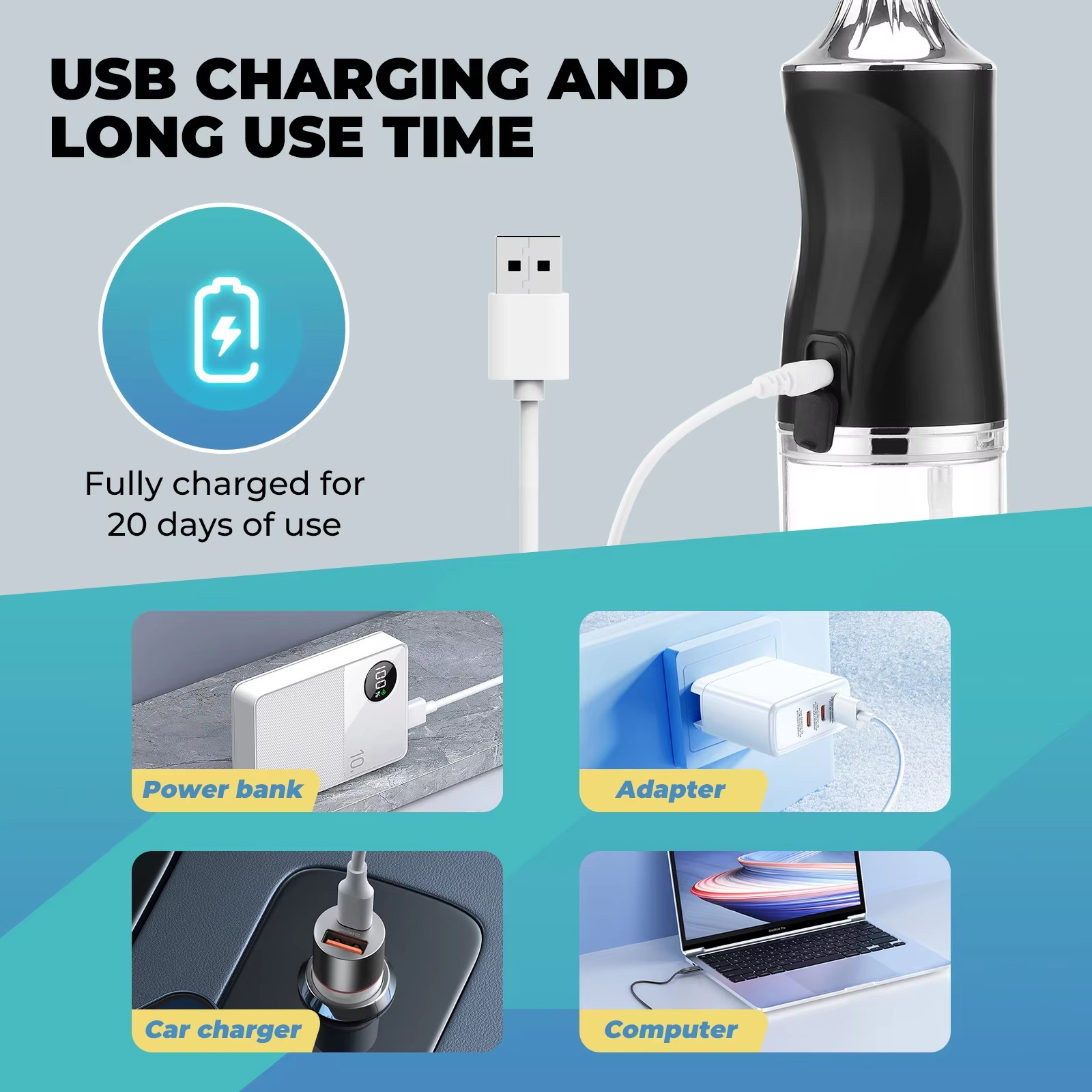 Portable Cordless Electric 220ml Water Tank Dental Irrigator IPX7 Waterproof Teeth Cleaning Oral Irrigator Home Cordless