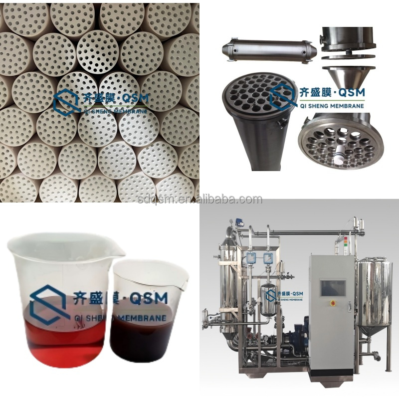 Fermentation Broth Clarification Beer Brewery Crossflow Filtration 200nm Pore Size Ceramic Membrane Filter for Microfiltration
