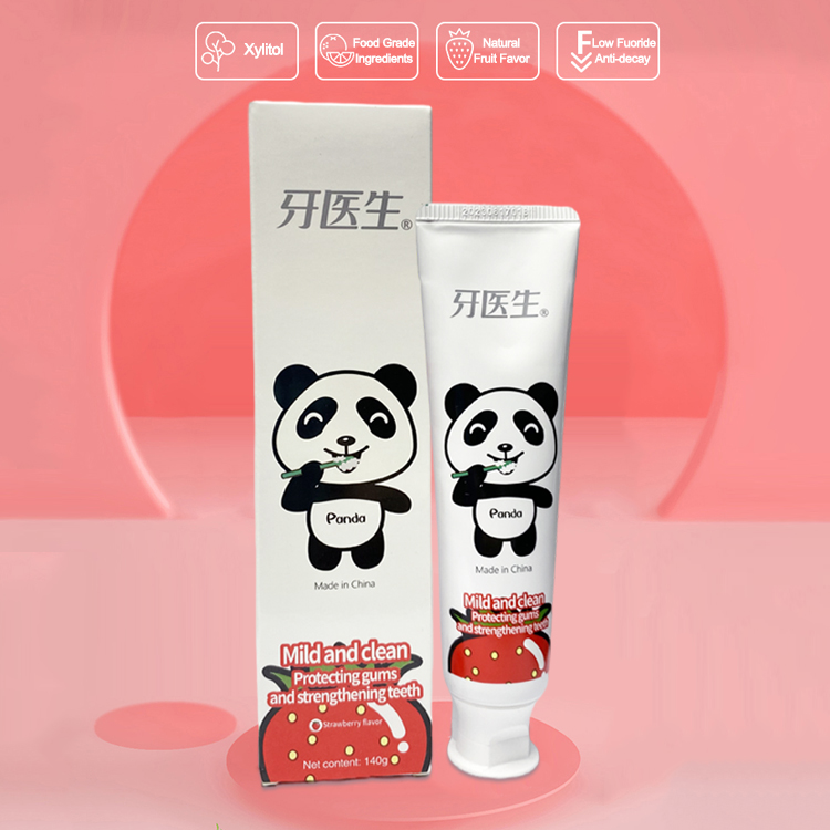 Factory Direct Sell Food Grade Ingredients Low Fluoride Anti-cavity Gums Care Oral Cleaning Vitamin C Toothpaste for Kids