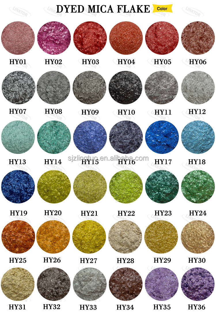 Dyed Mica Flakes color selection