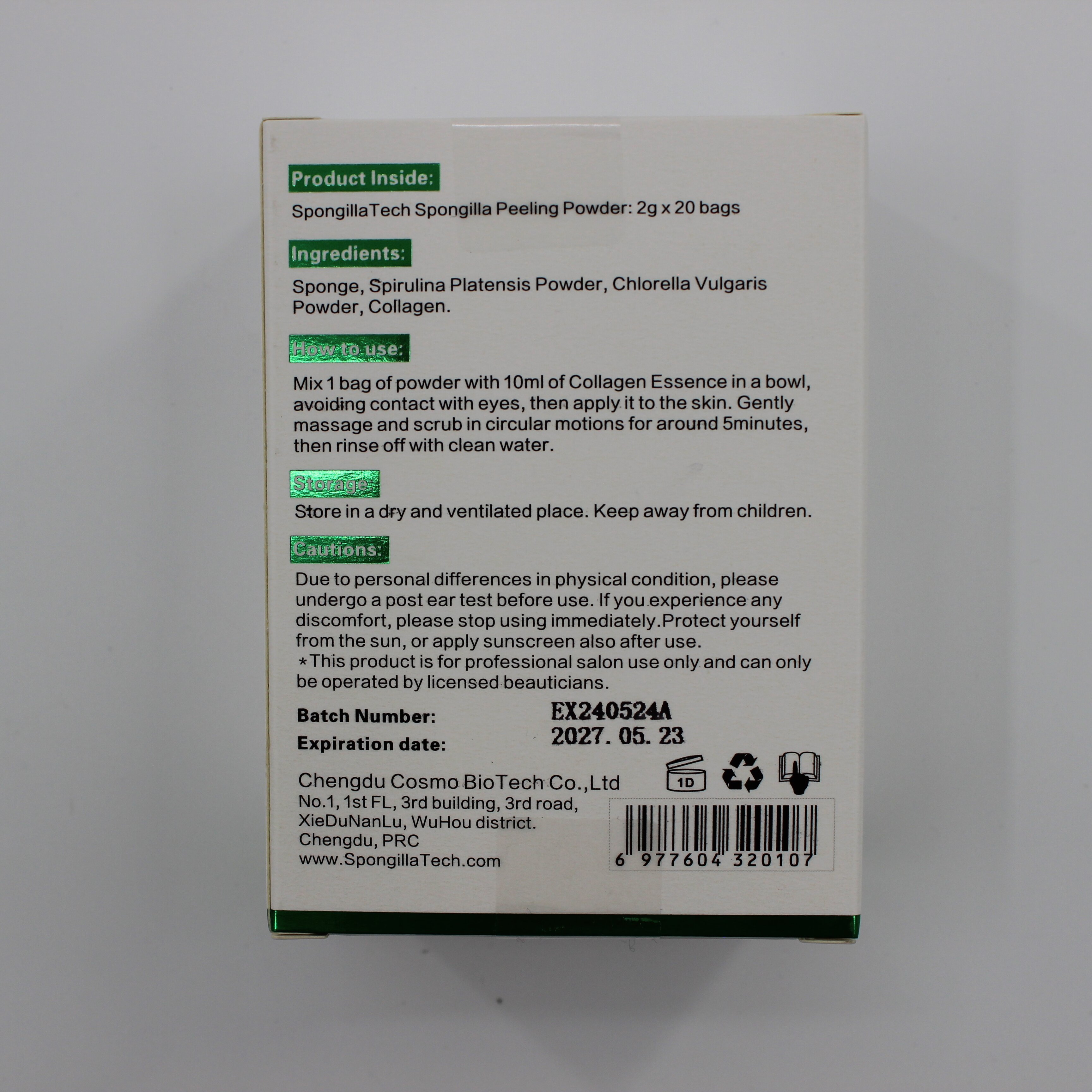 China COSMOTEK Brown Bio Peeling Spongilla Spicule Powder Peel Set 20 Times Natural Skin Treatment 30-50% Active Ingredients