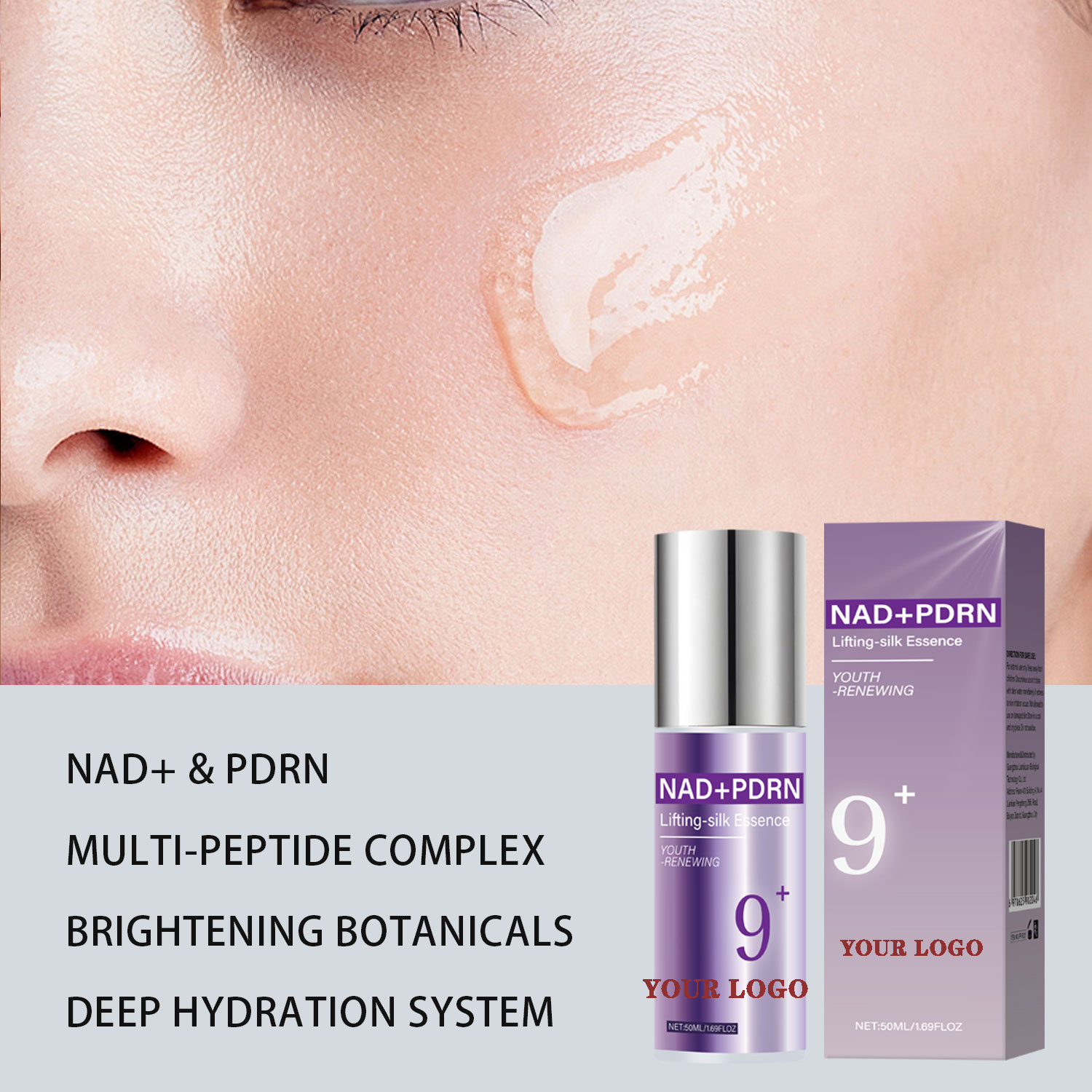 Manufacturer Customized PDRN Niacinamide Face Serum OEM/ODM 9+ NAD+Lifting Glow Firming Essence Korean Skin Care Serum For Face