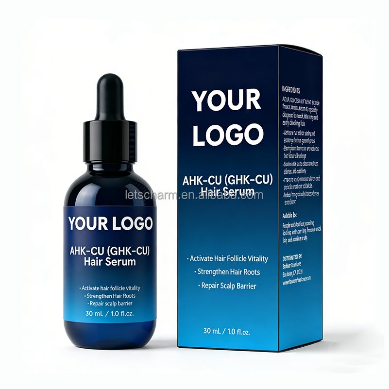 OEM ODM AHK-Cu GHK-Cu Hair Serum Copper Peptide Growth Essence Repair Scalp Barrier Strengthen Roots Moisturizing Nourishing