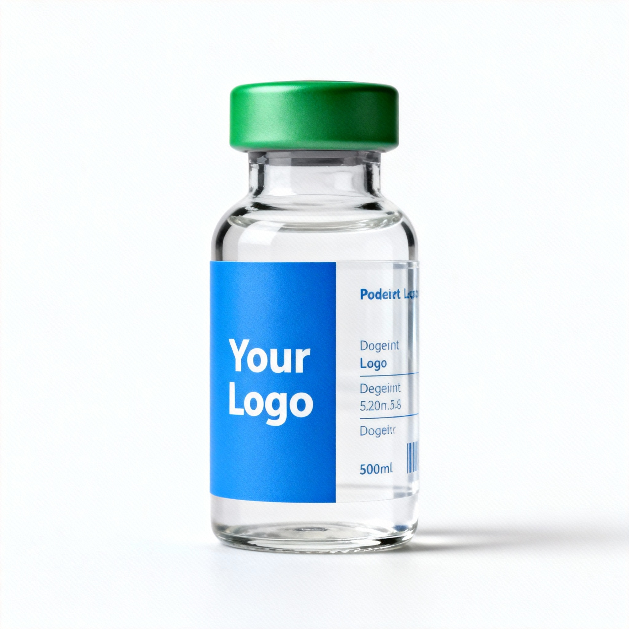Peptidde For Trene Vial Label Plastic Tray Red Cross Symbol Hot Stamped Embossed Peptidde Powder Small Glass Bottle