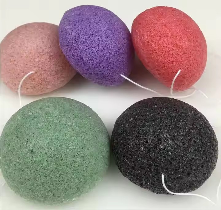 Organic 100% Natural Konjac Cleansing Facial Sponges Custom Packaging Acceptable Soft Konjac Sponge For Face Body Washing