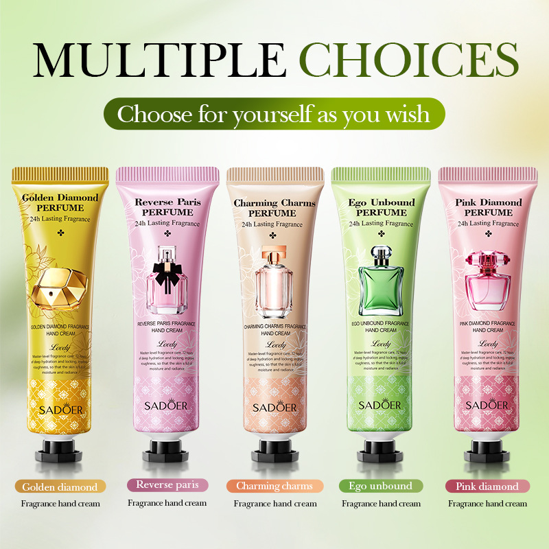 SADOER Perfume Whitening Glycerin Hand Cream Set 30g*5 Autumn Winter Moisturizing Factory Wholesale in Stock