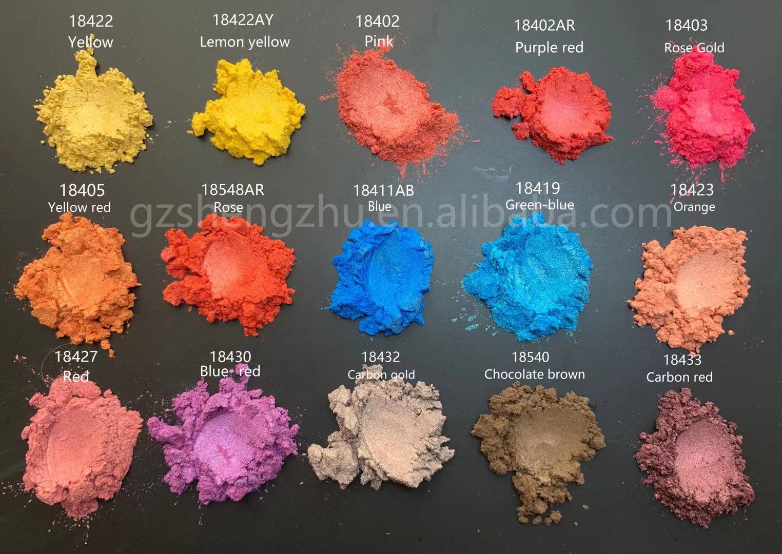 50 Colors Cosmetic Colored Mica Powder Pearl Pigment 1kg Minimum Order for Epoxy Resin Soap Handmade Leather Coating Pigments