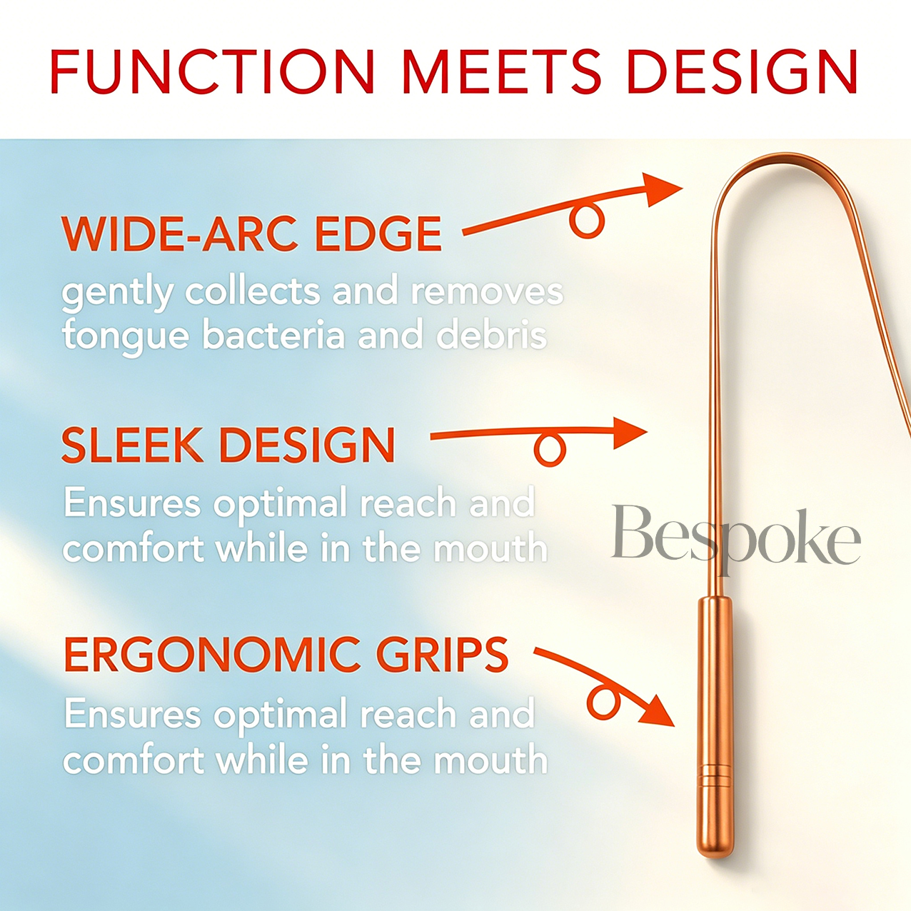 Custom Logo Copper Tongue Scraper 2 Pack With Travel Case For Fresher Breath Better Oral Health And Enhanced Taste Buds