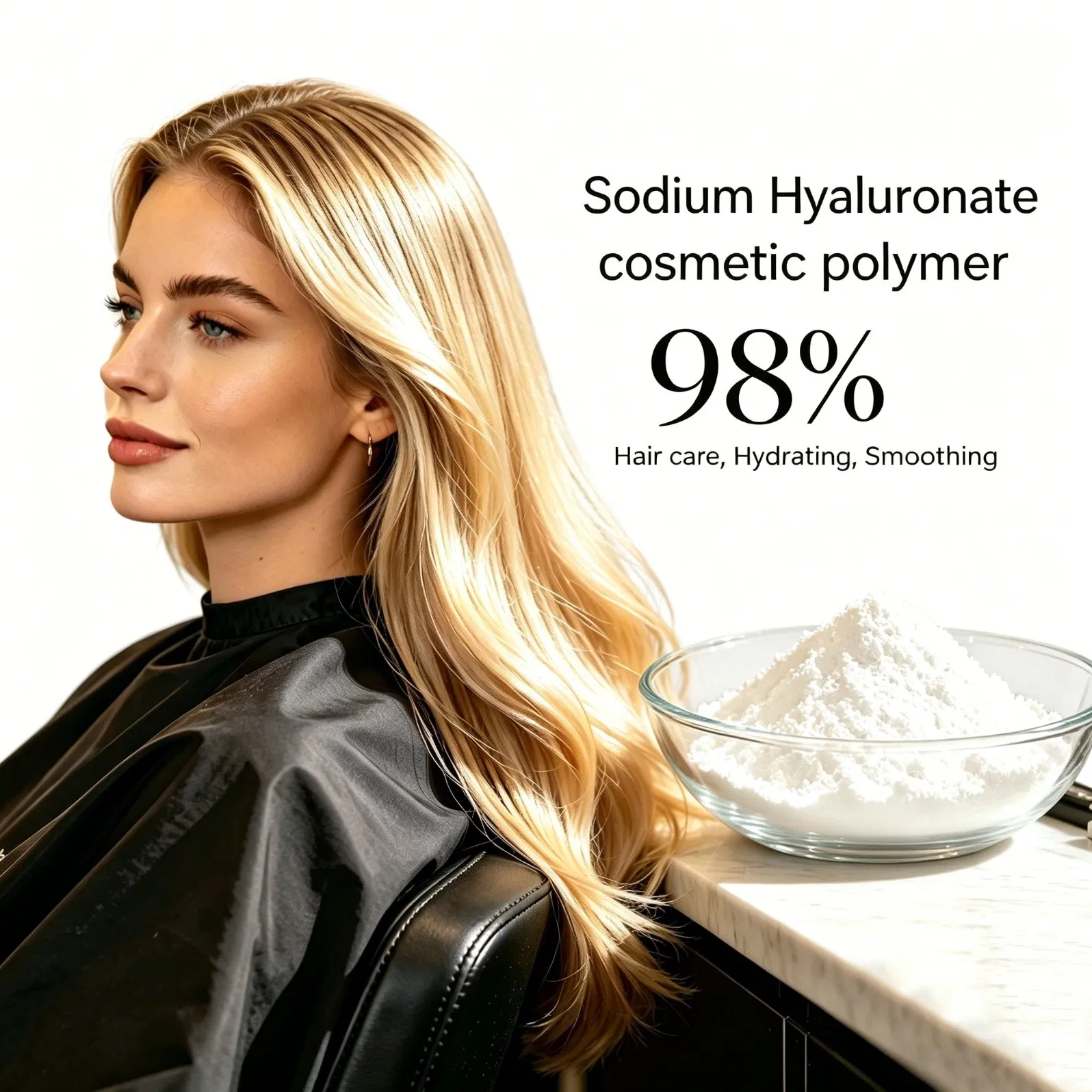 Low Molecular Sodium Hyaluronate, Easy Absorption Dry Skin Improving Rejuvenation Cosmetic Ingredient