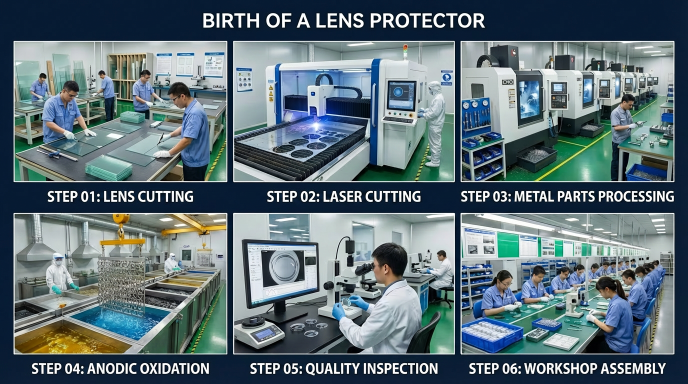 Magnetic 9H Tempered Glass Full Coverage Anti-Spy Anti-Fingerprint Anti-Shock Waterproof UV Filter for Camera Protection