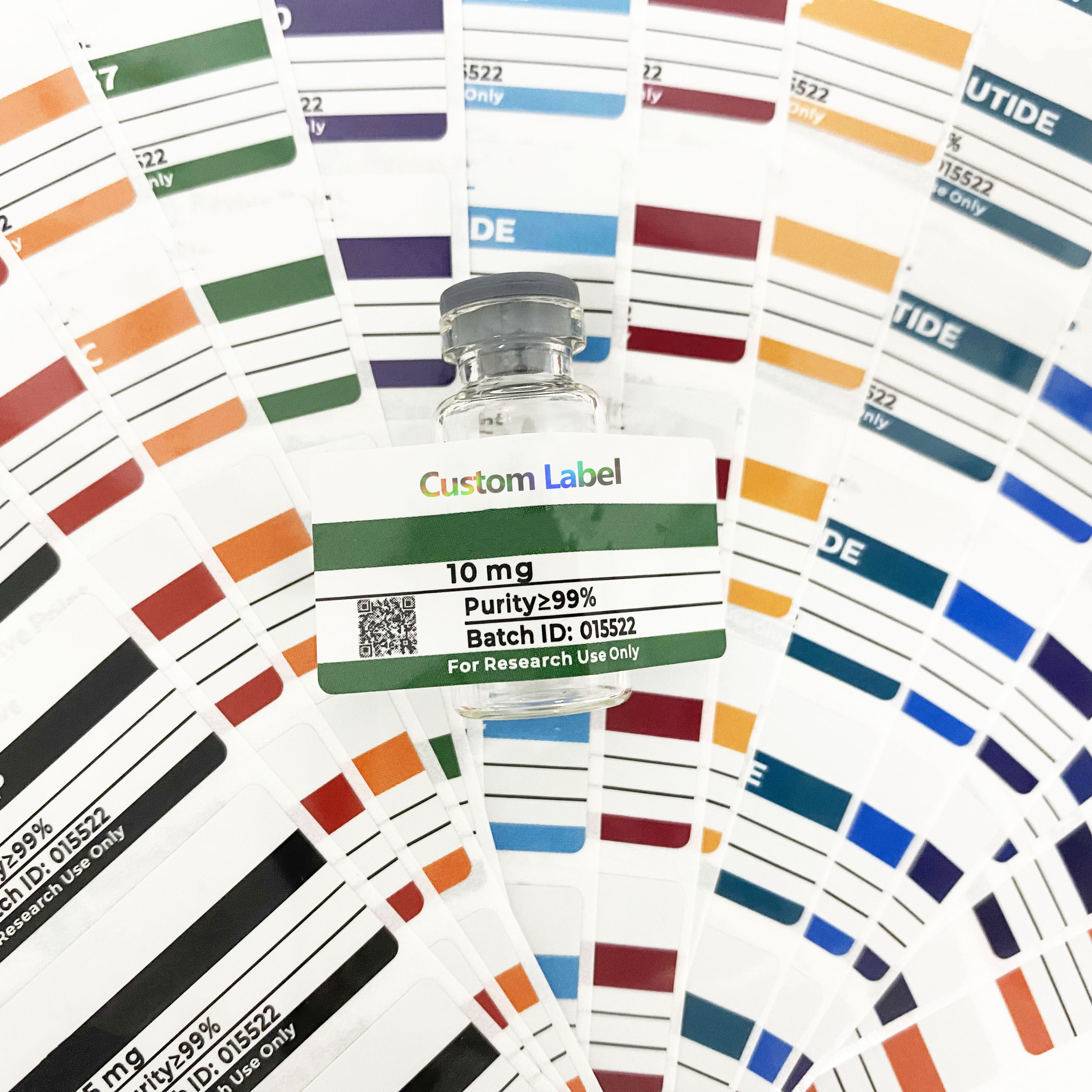 Custom Peptides Injectable Pen Labels Hologram 3ml Peptide Label Sticker Sheet Adhesive Packaging Labels For Medicine