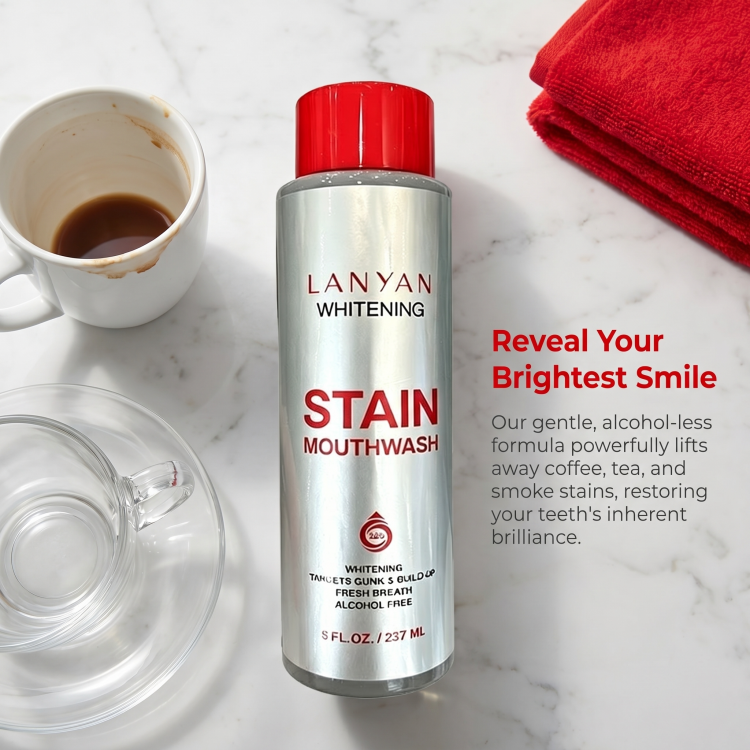 Custom Logo Popular Alcohol Free Removal Teeth Whitening 237ml Private Label Stain Mouthwash