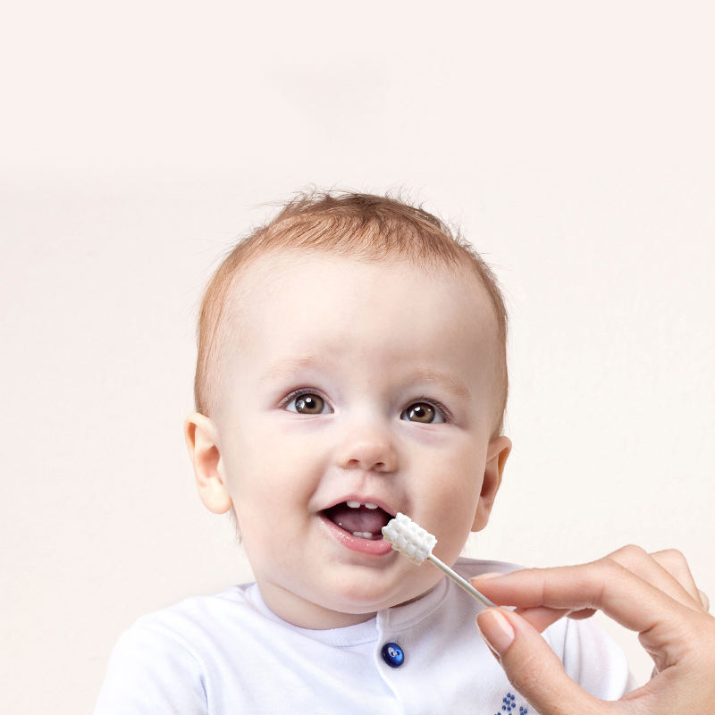 Top Quality Factory Supply OEM Baby Brush Tongue Cleaner Soft Paper Rod Infant Oral Cleaning Swabs Baby Gauze Toothbrush
