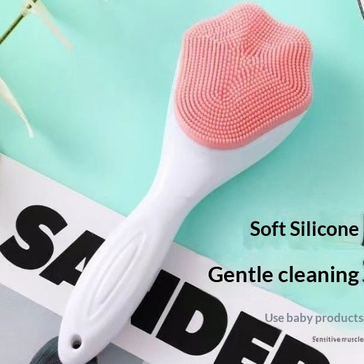 Silicone Facial Cleansing Brush Manual Massage Facial Brush Soft Bristles Exfoliator Double Sided Face Wash Brush
