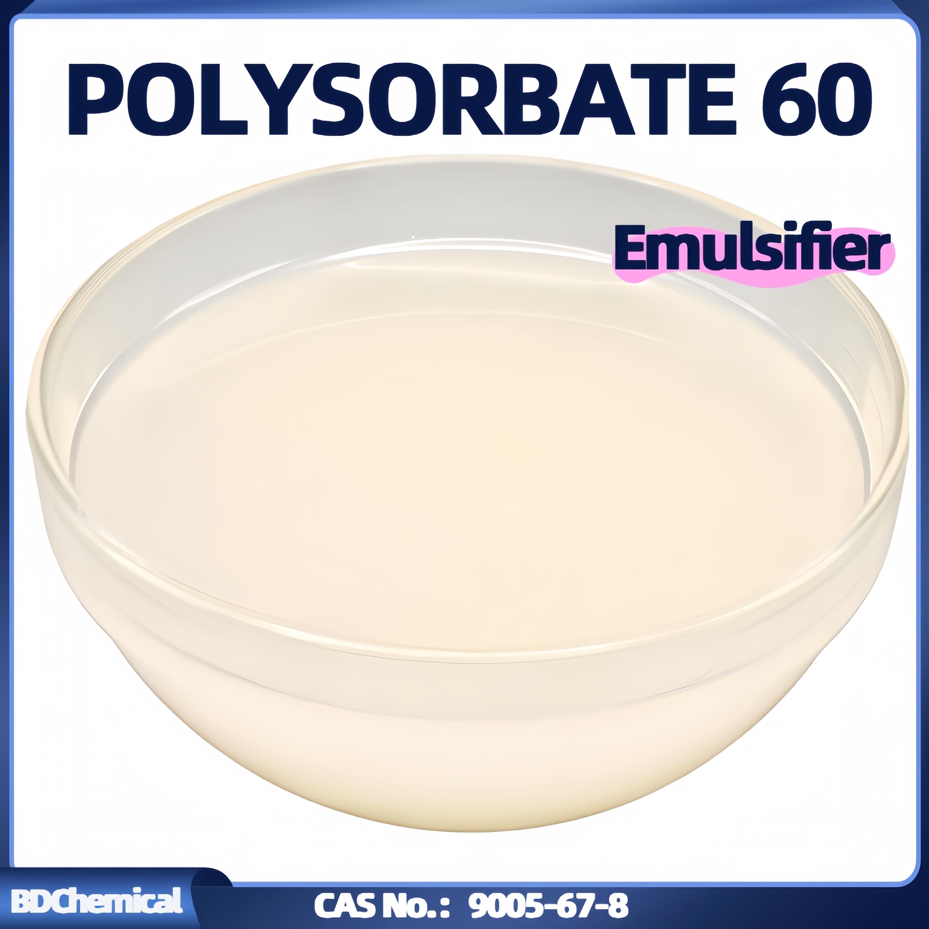 Polysorbate 60 Emulsifier 99% Purity Yellow Semi-Solid Daily Cosmetic Raw Material BDC Brand 25KG/Drum CAS 9005-67-8