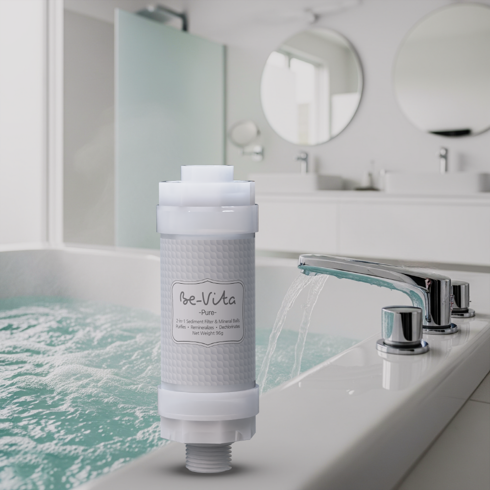 Made In Korea Bevita PURE Shower Filter With Antimicrobial Certificate Mineral Balls Chlorine &amp; Impurity Removal BPA-Free