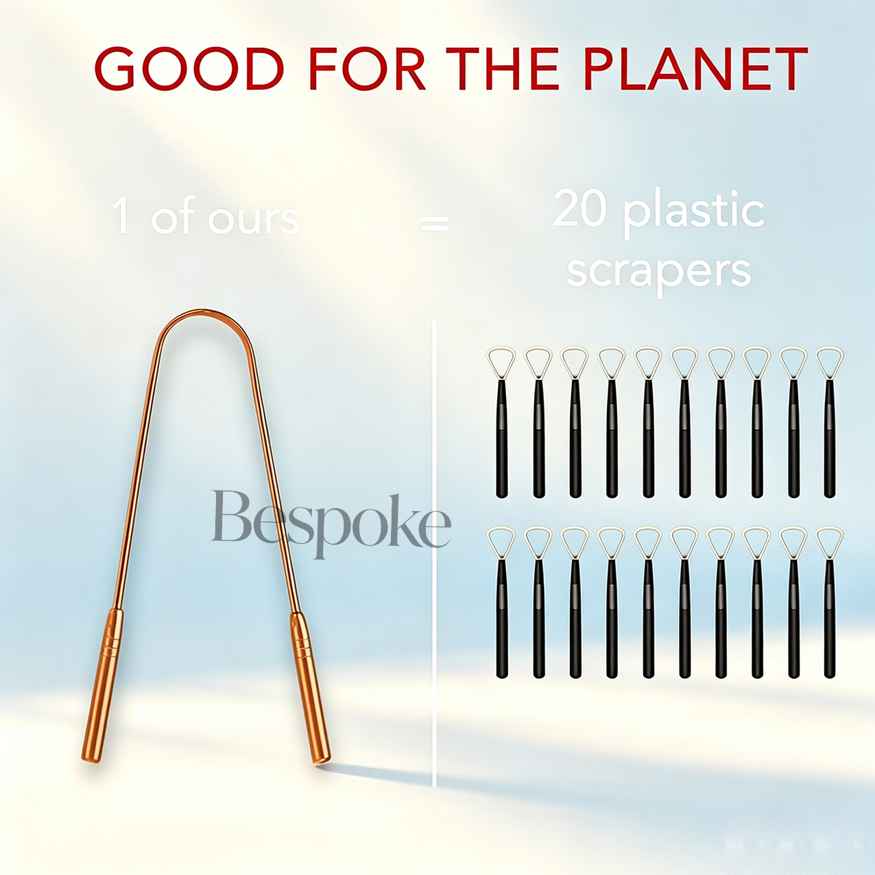 Custom Logo Copper Tongue Scraper 2 Pack With Travel Case For Fresher Breath Better Oral Health And Enhanced Taste Buds