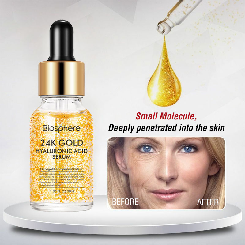 Wholesale Face Hyaluronic Acid Snail Whitening Korea Luxury Radiance And Anti-Aging Primer 24K Serum Gold