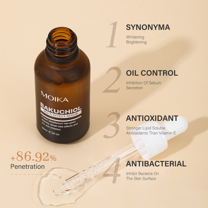 Bakuchiol Multi-Effect Serum 30ml Anti-Aging Firming Hydrating Gentle Skincare OEM Private Label