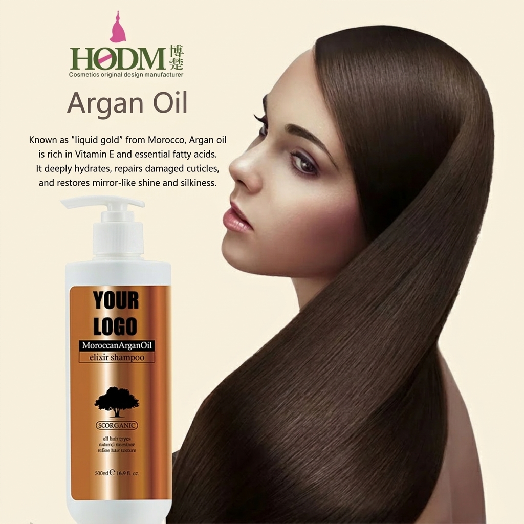 Private Label Silk Smoothing Argan Oil Shea Butter Shampoo and Conditioner Oem Natural Hair Care Set