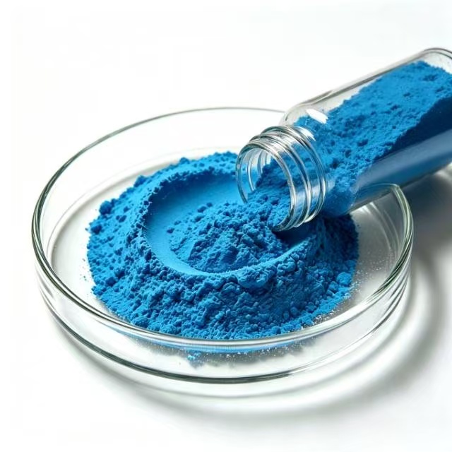 Manufacturer Supplies Copper Peptide GHK-Cu Cosmetic Ingredients, Blue Powder for Skincare