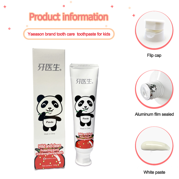 Factory Direct Sell Food Grade Ingredients Low Fluoride Anti-cavity Gums Care Oral Cleaning Vitamin C Toothpaste for Kids