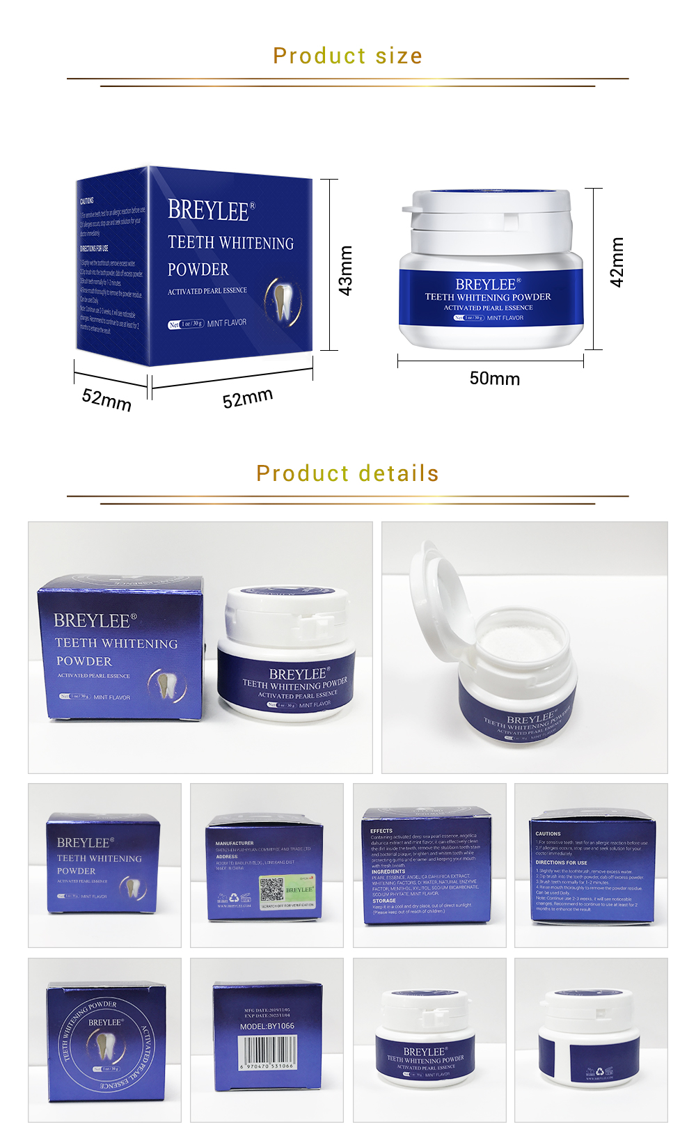 BREYLEE Teeth Whitening Powder Size View 1