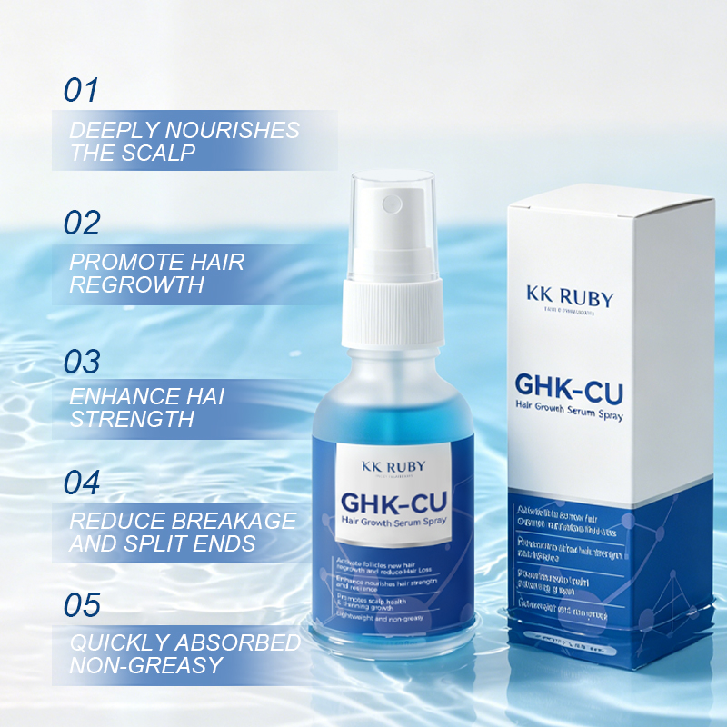 Private Label Copper Peptide Strengthening Scalp Care Hair Repair Nourishing Spray GHK-Cu Hair Growth Serum Spray For Women Men