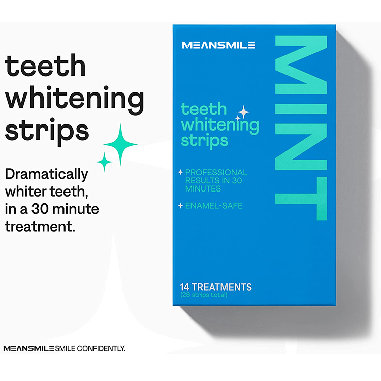 On Sale Natural Whitening Ingredients Oral Care Mint Flavor No Sensitive Box Packed 14 Treatments Teeth Whitening Strips at Home
